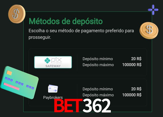 O cassino bet362 oferece uma grande variedade de métodos de pagamento